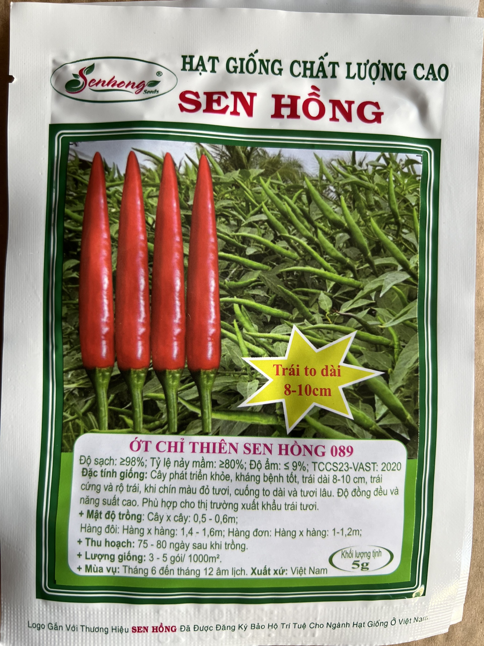 Hạt Giống Ớt Chỉ Thiên Sen Hồng 089 (Gói 5 Gam)