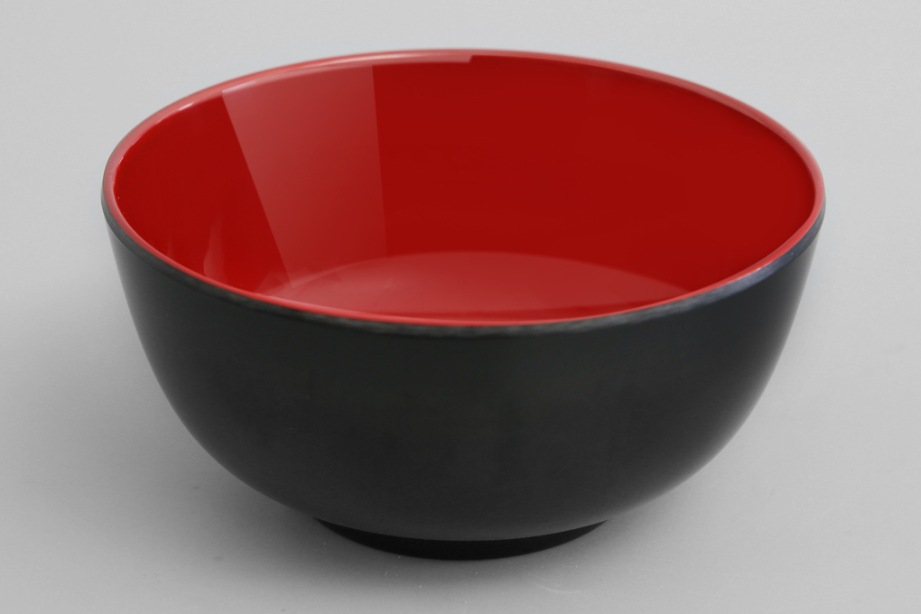 Bát cơm nhựa melamine đỏ đen 2 lớp - A106