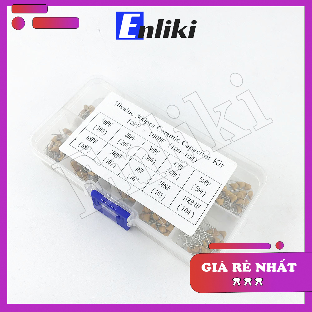 Combo 10 Loại Tụ Gốm 10pF-100nF (300 Cái)