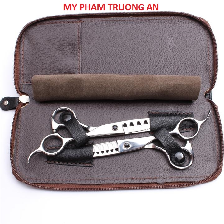 Túi da đựng 2 kéo cắt tóc cao cấp