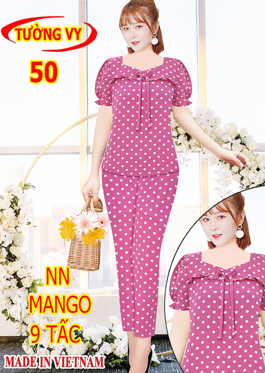 ĐỒ BỘ  LỤA SATIN V&Agrave; MANGO 9 TẤC TAY NGẮN   MỀM MỊN, THO&Aacute;NG KH&Iacute;, KH&Ocirc;NG CO R&Uacute;T, KH&Ocirc;NG NHĂN ( C&Oacute; SZE ĐẠI )