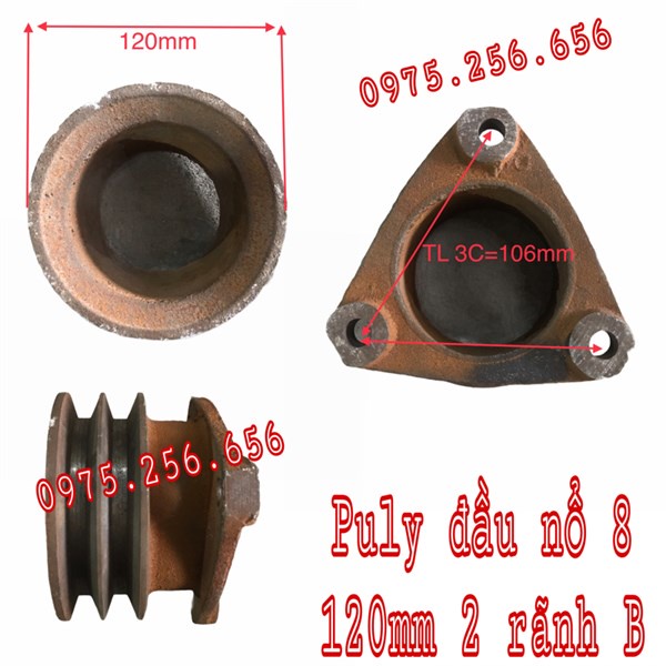 Puly đầu nổ 8 120mm 2 rãnh B