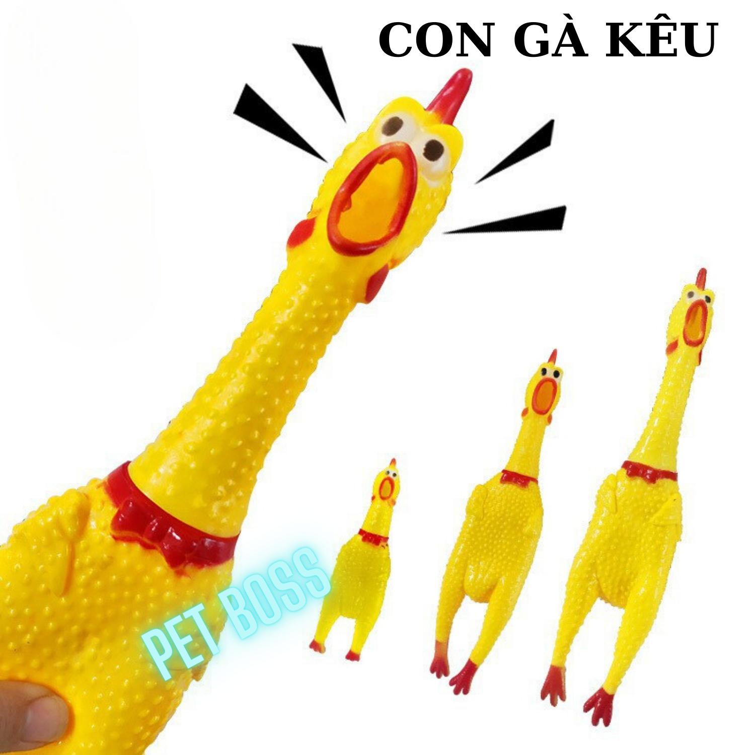 Đồ chơi con gà la hét cho thú cưng, có tiếng kêu