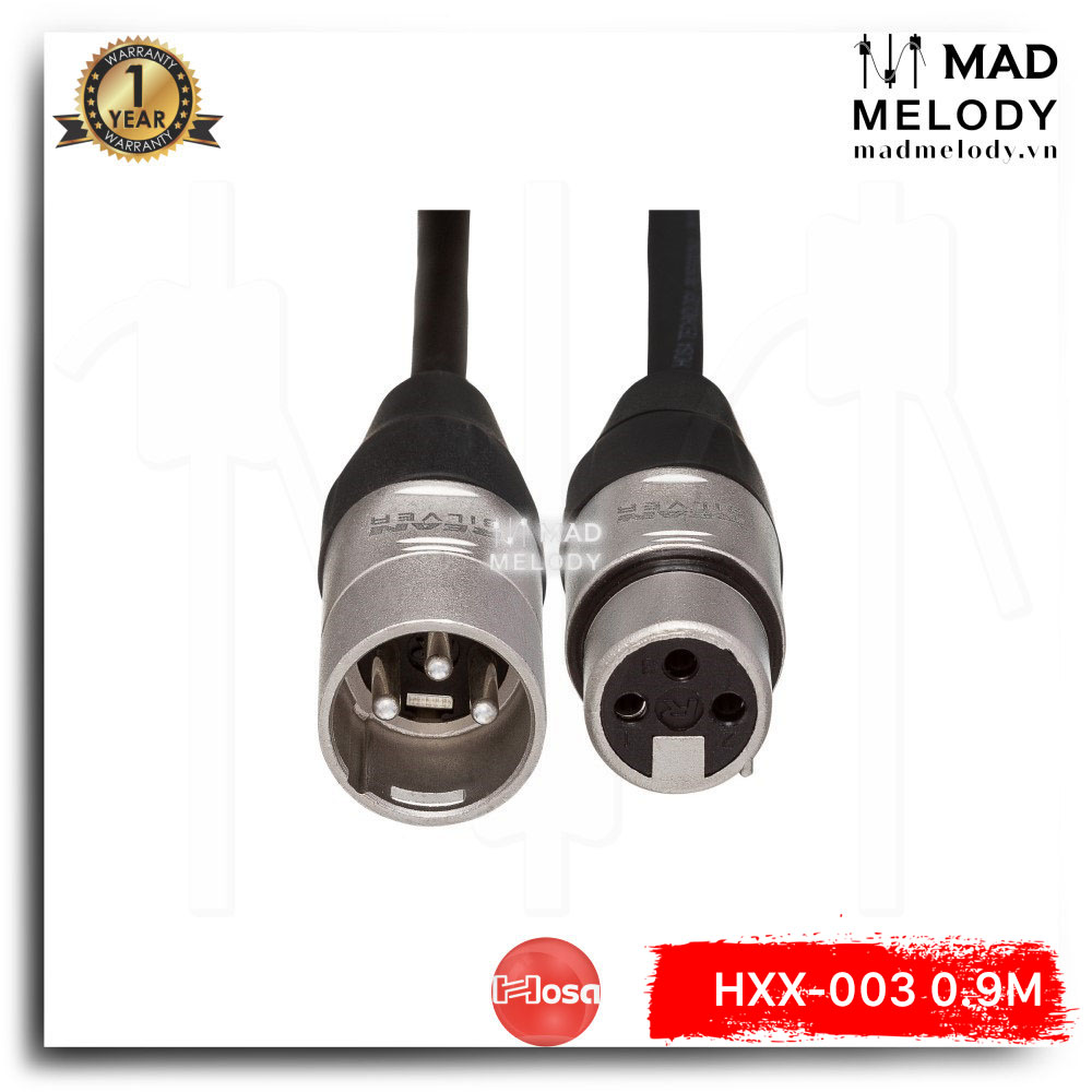 Hosa Pro Balanced Interconnect HXX-003 (0.9m) (REAN XLR3F - XLR3M) (Dây cáp tín hiệu canon XLR đực cái cao cấp, Brand New)