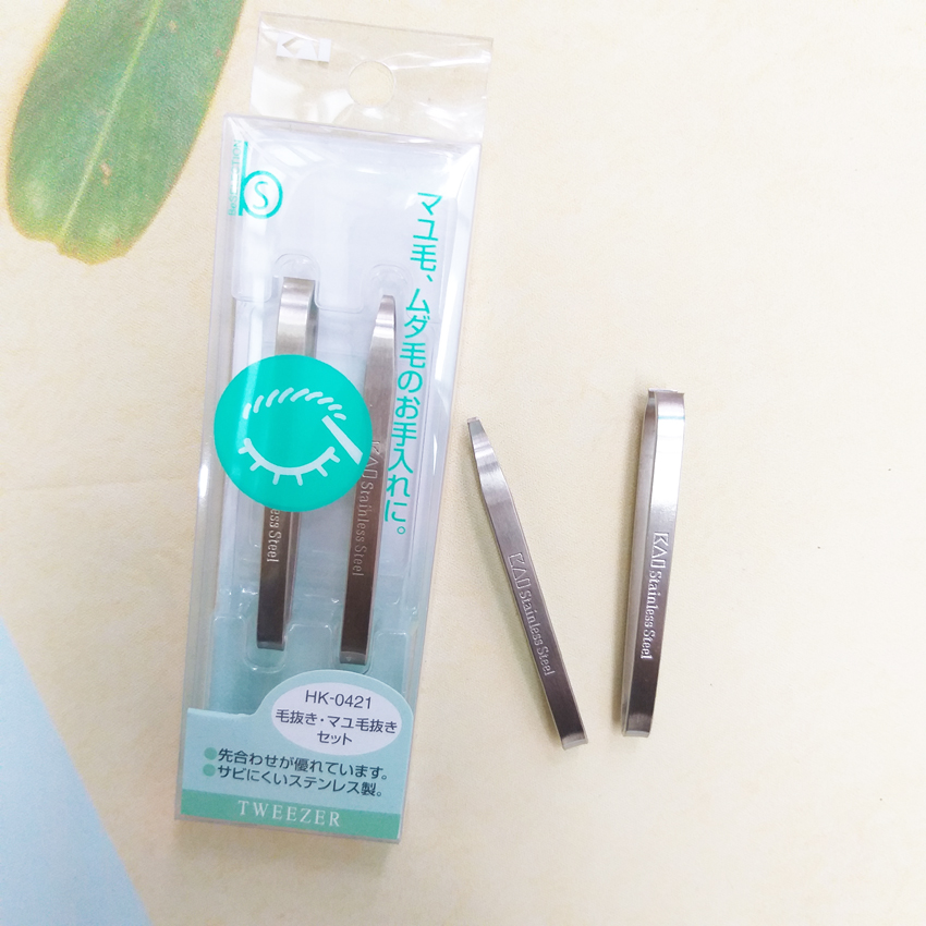 Set 2 nhíp inox KAI nhập khẩu Nhật Bản - Larva Store