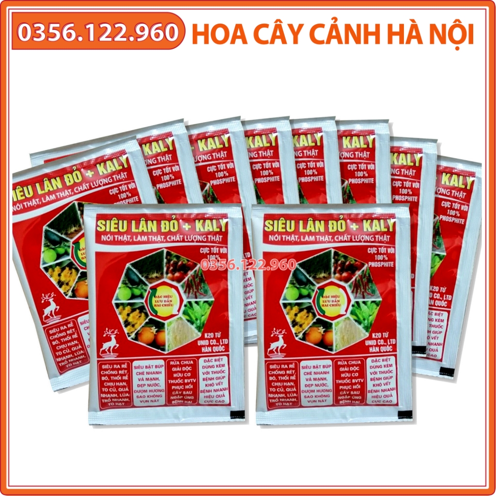 Sét 10 gói Siêu lân đỏ + kali kích ra rễ và phân hóa mầm hoa - chống nghẹt rễ, vàng lá sinh lí, sinh chồi, đậu quả