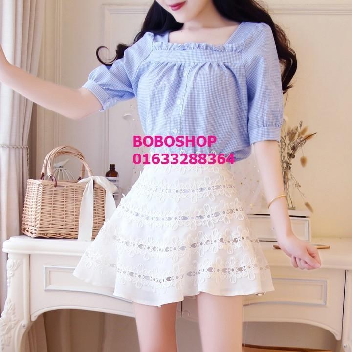 [HCM]Áo kiểu sọc caro nhí
