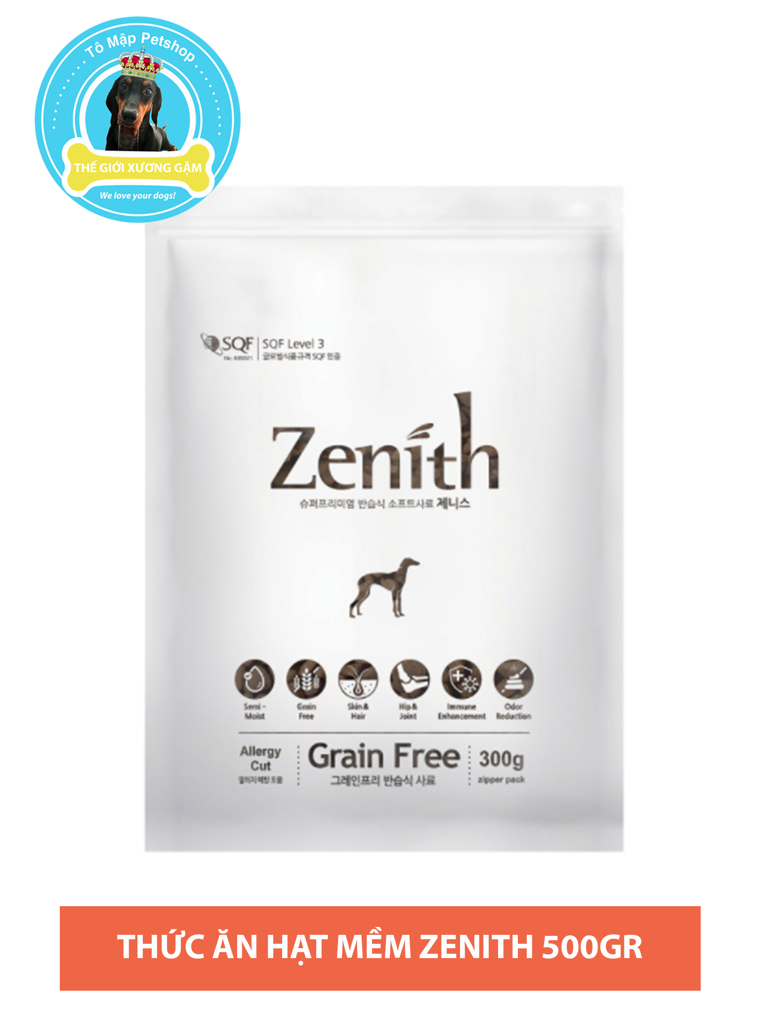 [MẪU MỚI 2020] THỨC ĂN HẠT MỀM CHÓ GIÀ ZENITH SENIOR 500GR