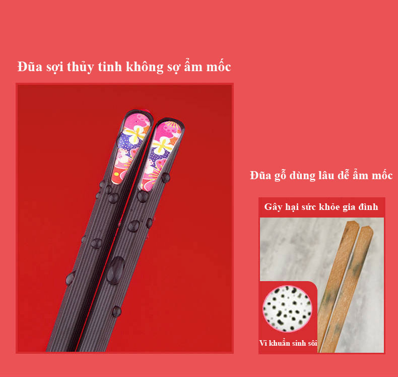 Đũa sợi thủy tinh kháng khuẩn Nhật Bản