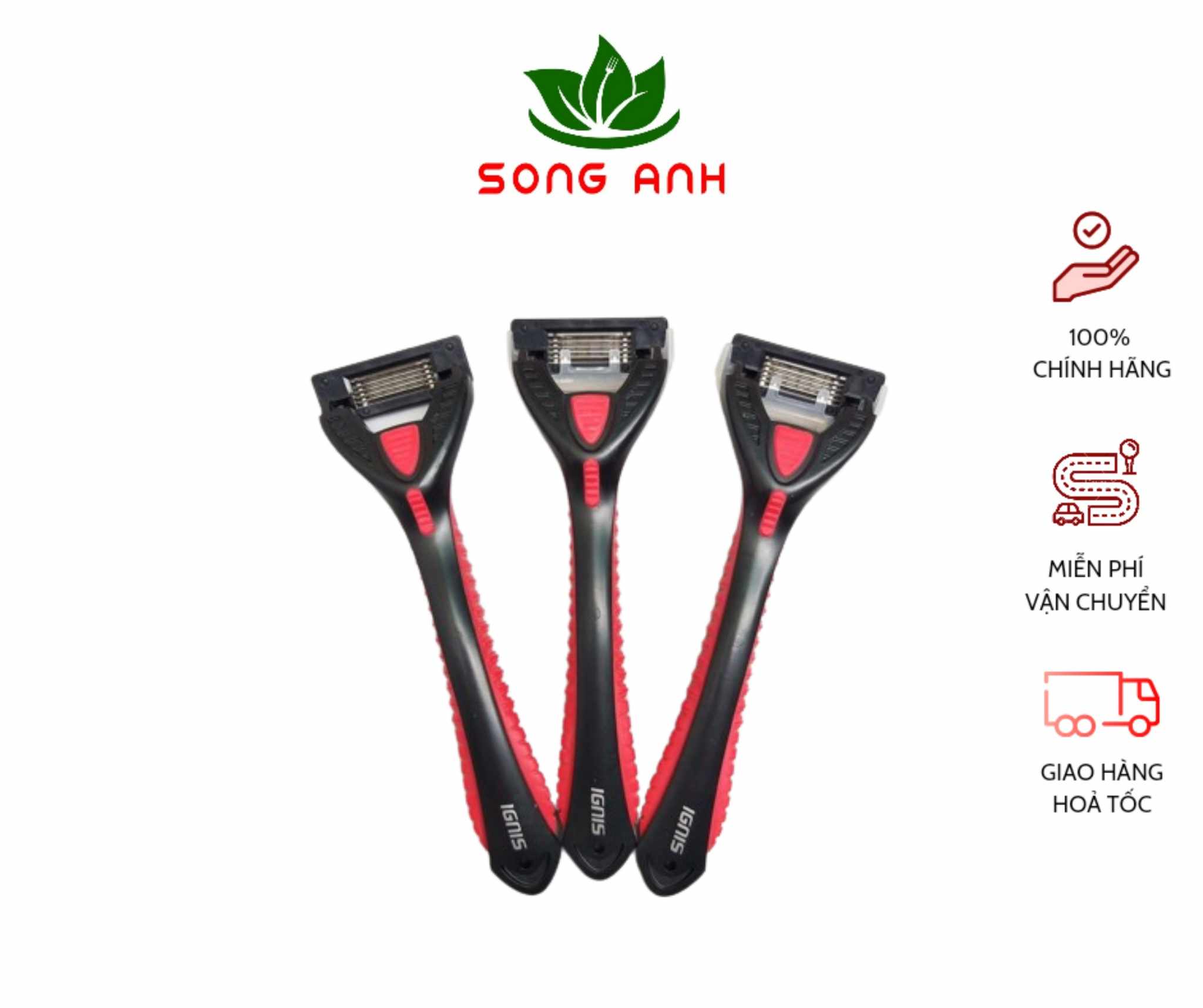 Set 3 dao cạo râu 5 lưỡi kép Ignis KAI hàng Nhật nội địa