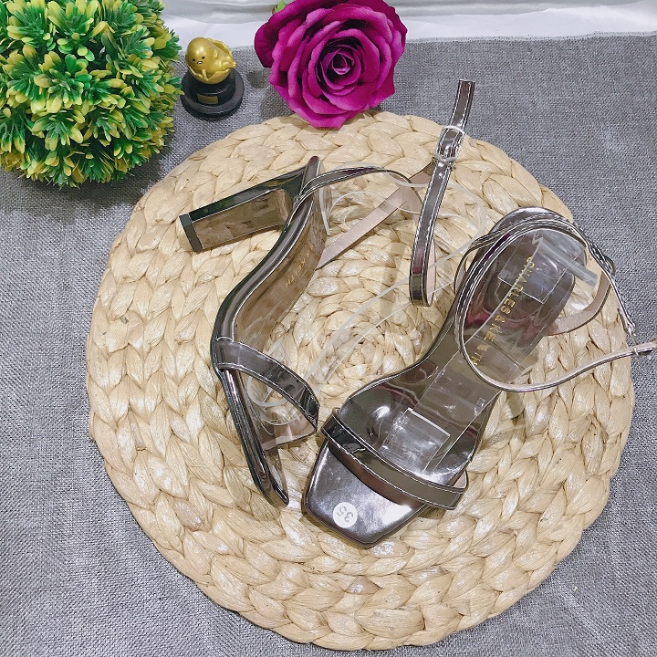 GIÀY CAO GÓT I SANDAL CAO GÓT QUAI MẢNH DA BÓNG GÓT DẸT 9P CHANH XẢ-G514