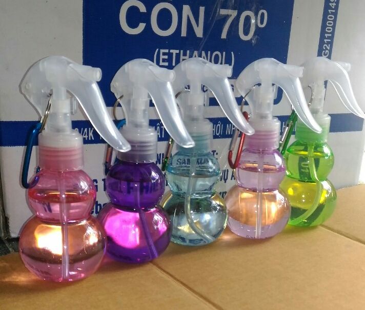 Bình, Chai nhựa xịt phun sương CÓ LUÔN DUNG DICH 70 ĐO 100ml mini cầm tay