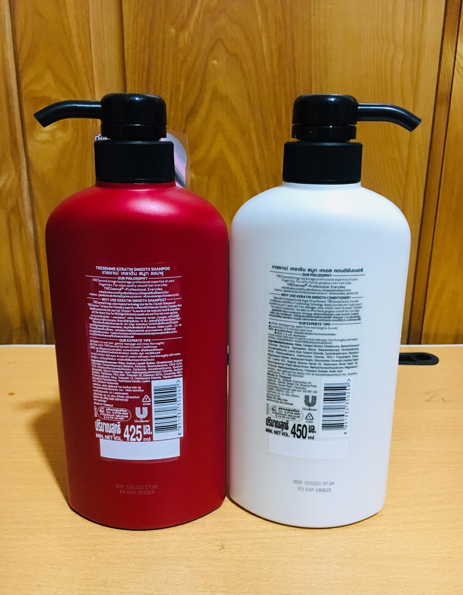 Combo Gội + Xả TREsemme Keratin Smooth Thái Lan 450ml