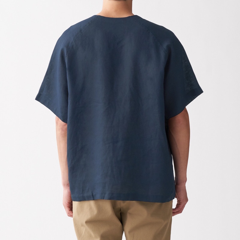 Muji Áo French Linen Washed