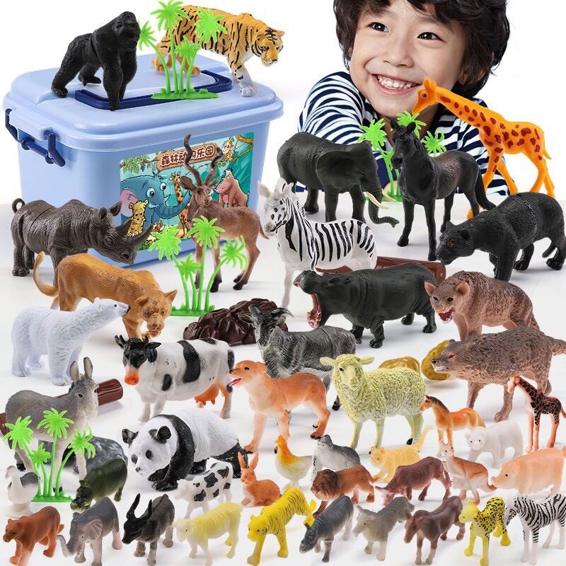 Đồ chơi mô hình động vật 58 chi tiết thế giới hoang dã cho bé