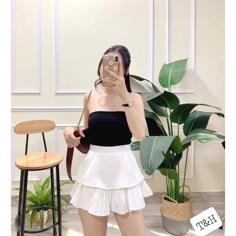 chân váy xếp ly 2 tầng C002