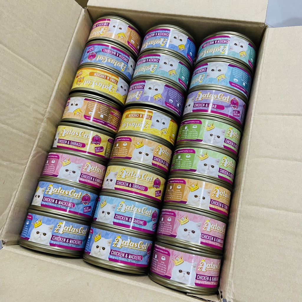 Combo 24 lon pate aatas mix vị 80g cho mèo -
