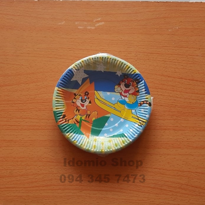 Dĩa Giấy In Hoa 17cm - 10 Cái