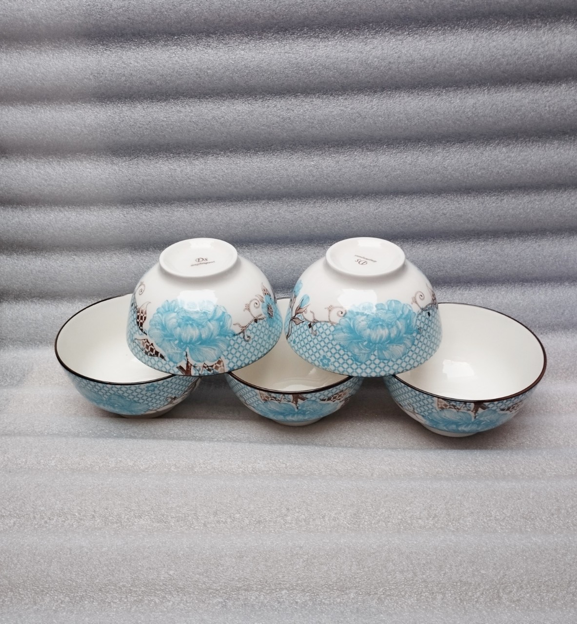 Combo 10 chén hoặc 5 chén sứ ăn cơm hoa xanh 11.5cm GL46