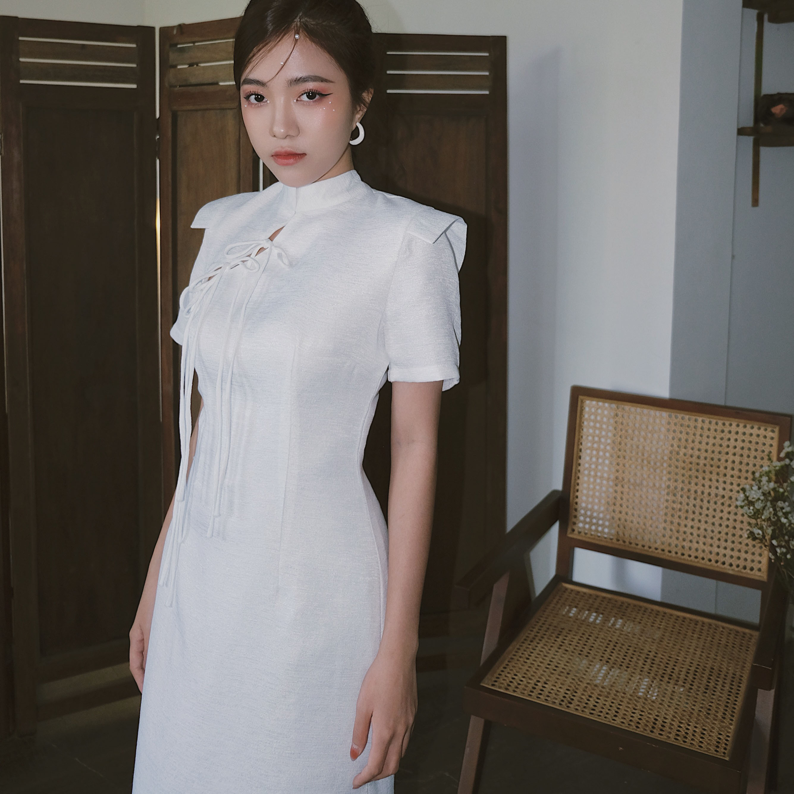 INTO.EIGHT | Đầm dài xẻ tà thắt nơ INTO.EIGHT thiết kế (Mai Dress)