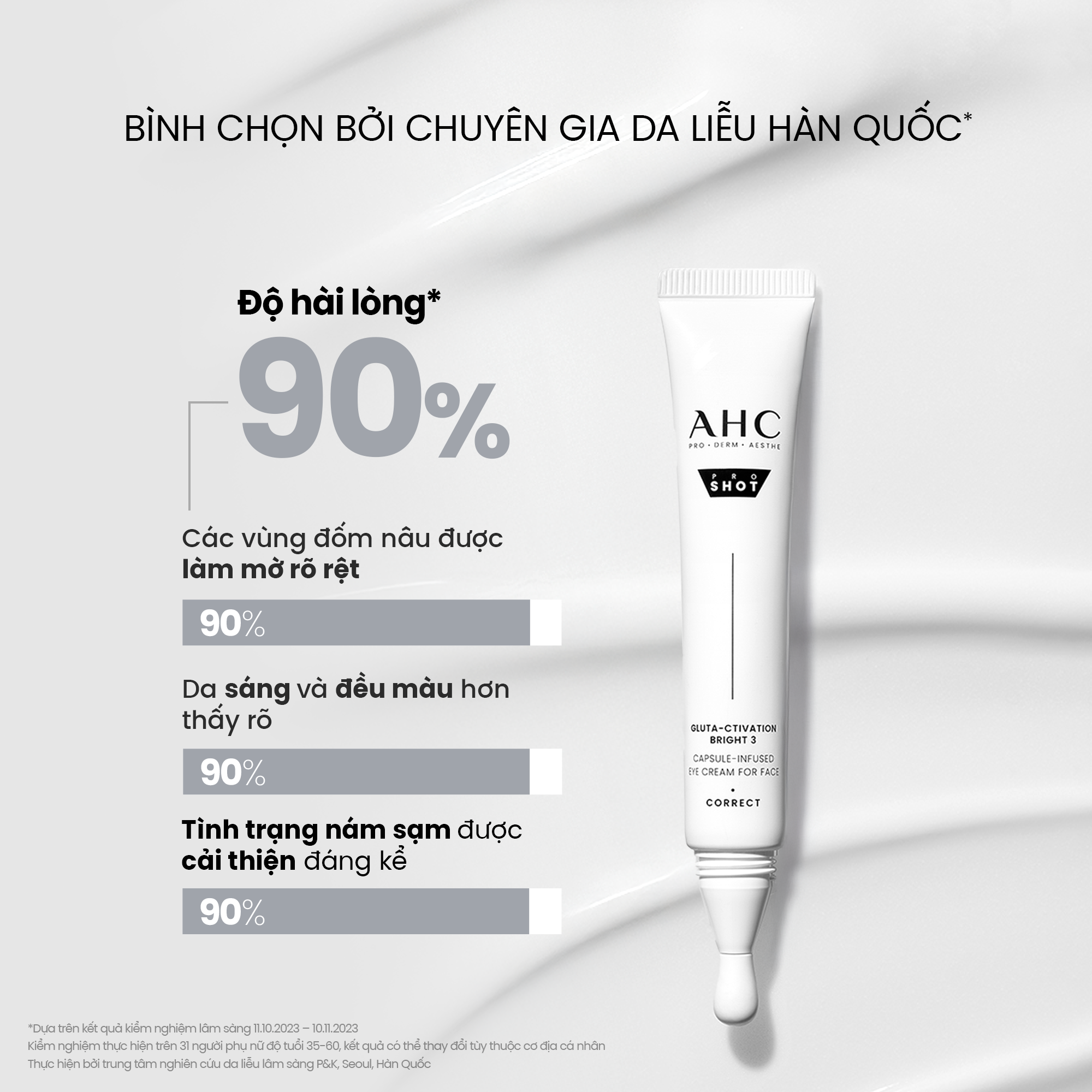 Kem mắt cho mặt mờ nám sáng da PROSHOT GLUTA-CTIVATION BRIGHT 3 AHC 30ML - Hình ảnh 4