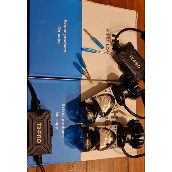 Bi LED mini T2 Pro chân H4 2022 Lens tím