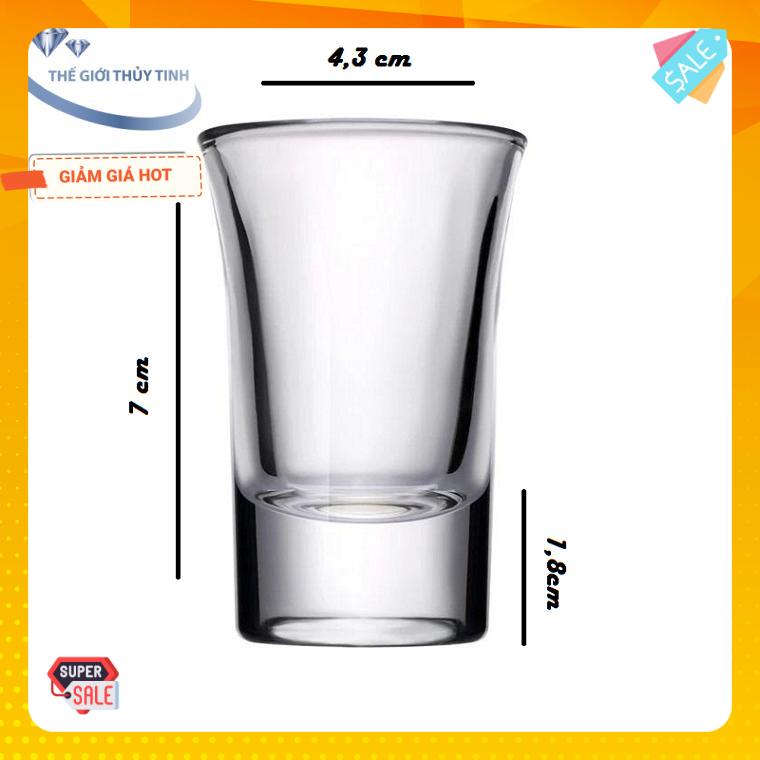 [HCM]Bộ 12 Ly Thủy Tinh Shot Cẩm Đạt 45ML