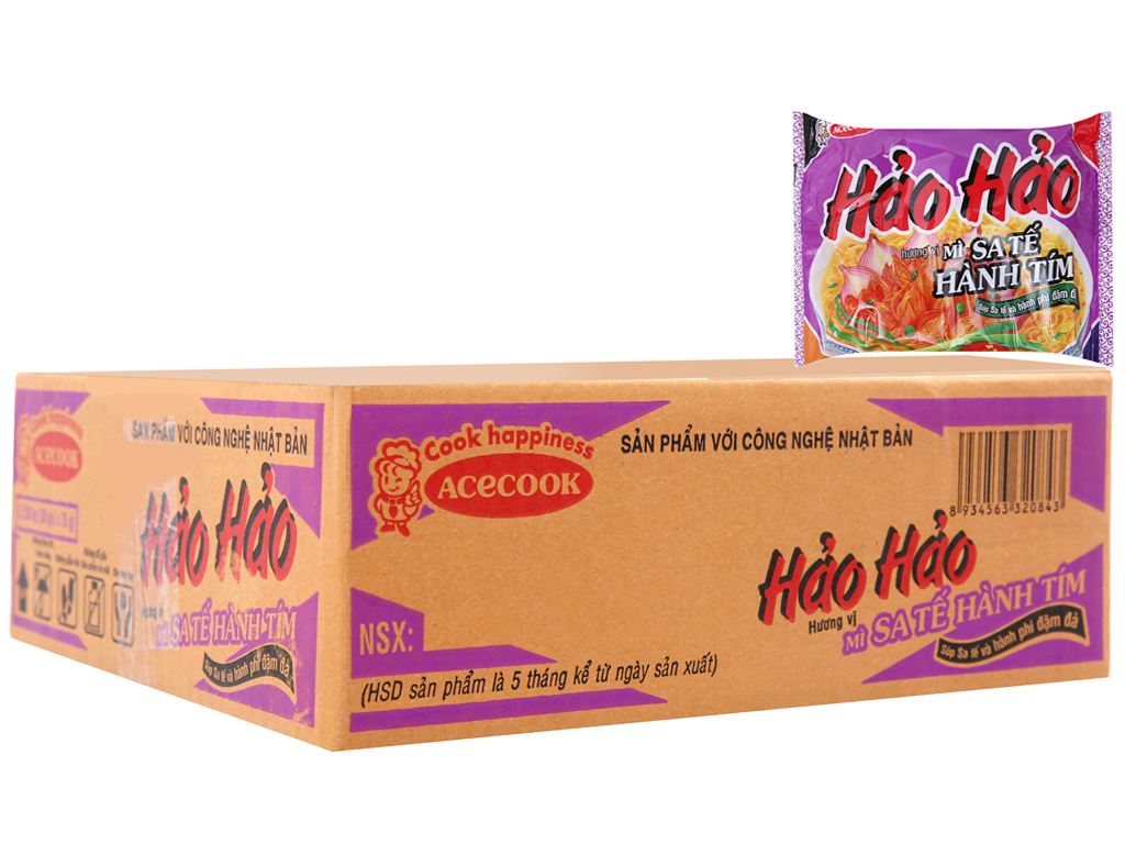 Mì Hảo Hảo Sa Tế Hành Tím Thùng 30 gói 72g