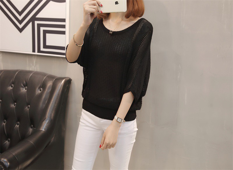 Áo len lưới mỏng dáng cánh dơi diện xuân hè -ALM02