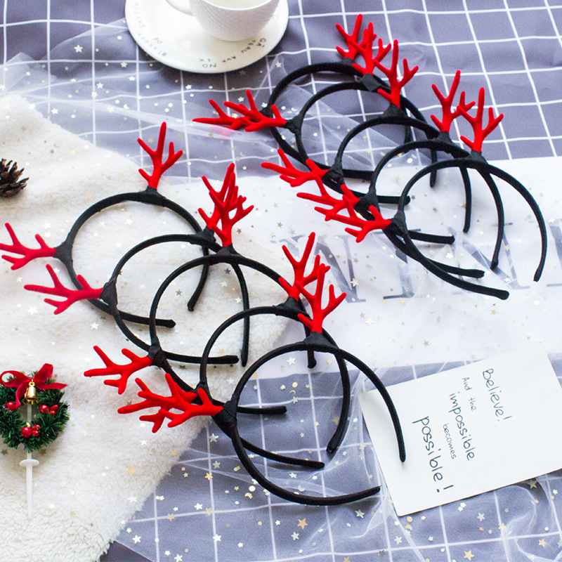 Bờm băng đô cài tóc sừng noel trơn