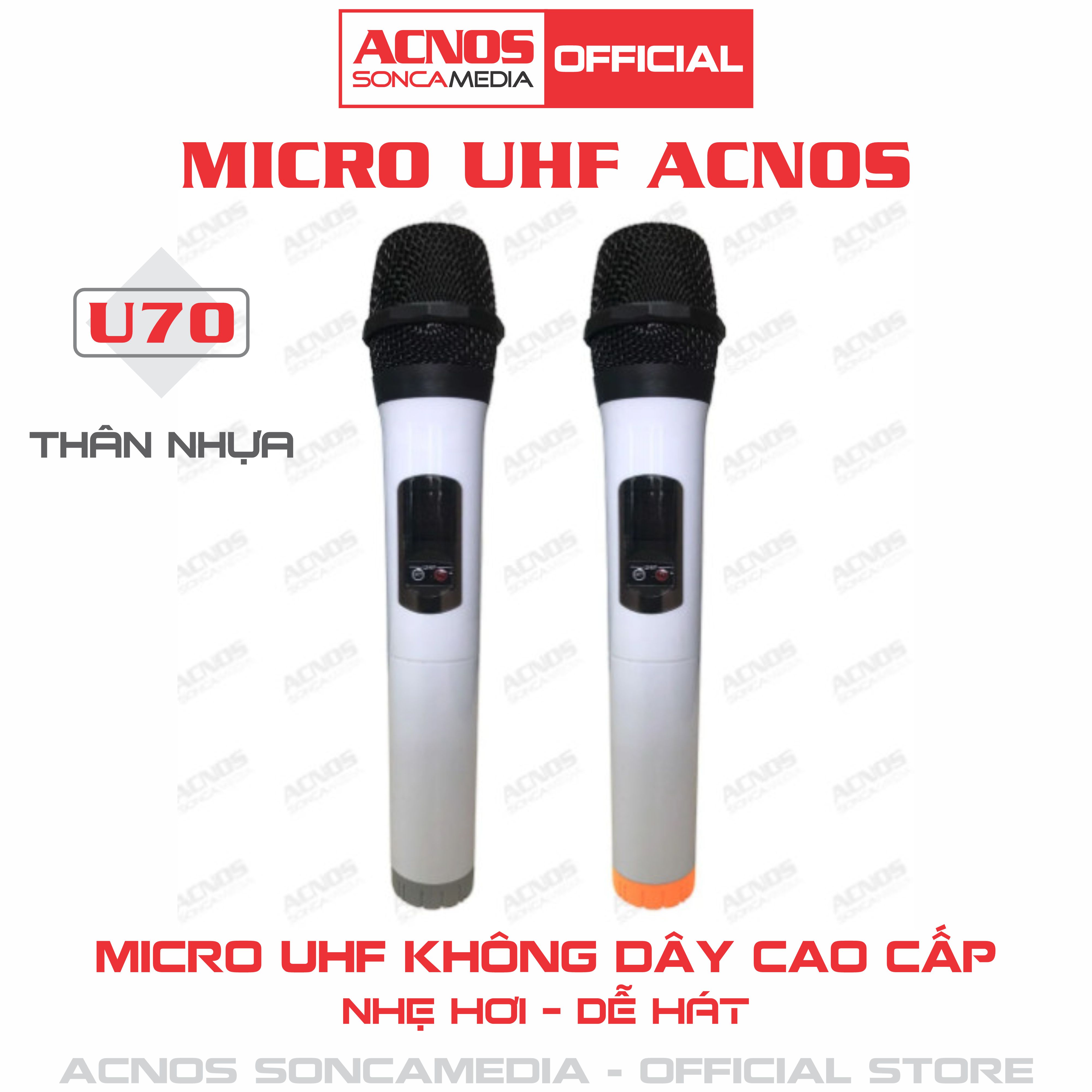 Micro không dây UHF ACNOS - Bảo hành 6 tháng [Micro rời - 1 cặp]