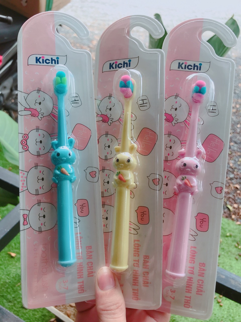 Bàn chải đánh răng trẻ em sợi tơ Kichi siêu mềm