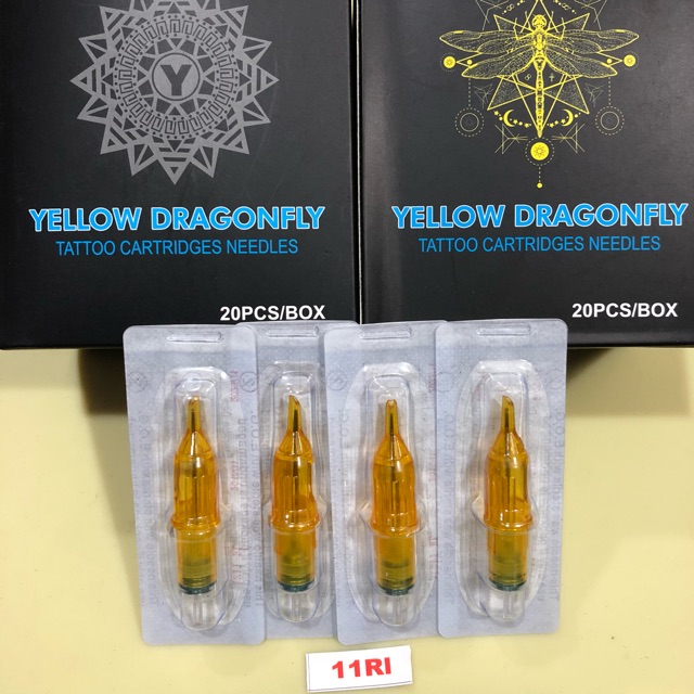 Kim xăm Pen 11RL đi nét Yellow Dragonfly ( 20 kim / 1 hộp )