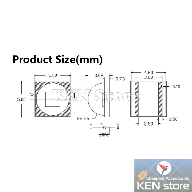 Bóng led, chip led, nhân led thay thế XML2 U2 10W 3V - 3,7V DC dùng cho đèn pin, đèn trợ sáng