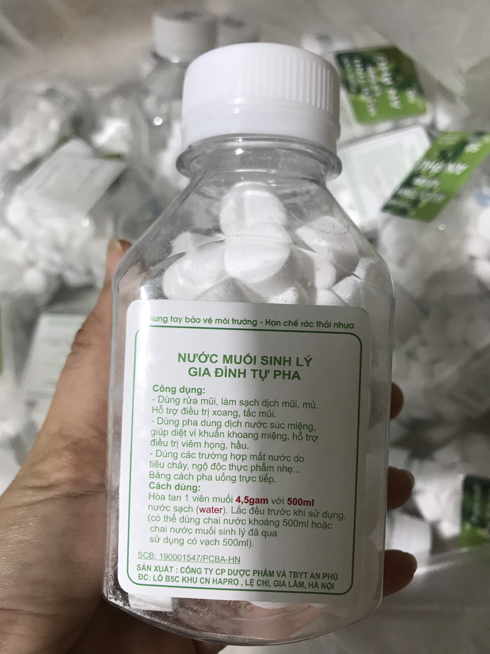 Muối sinh lý dạng viên tự pha (1 viên pha 500ml nước, hộp 25 viên)