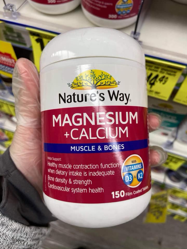 (Hàng Úc) Viên uống Nature's Way Magnesium Plus Calcium 150 viên xương khớp