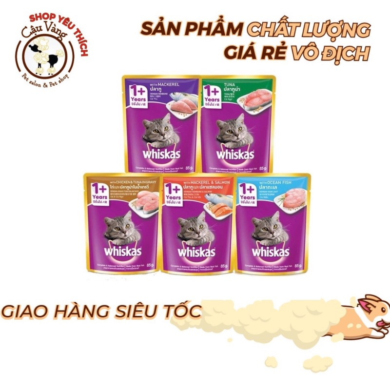 Pate whiskas gói 85g cho mèo nhiều vị Thơm Ngon Bổ dưỡng