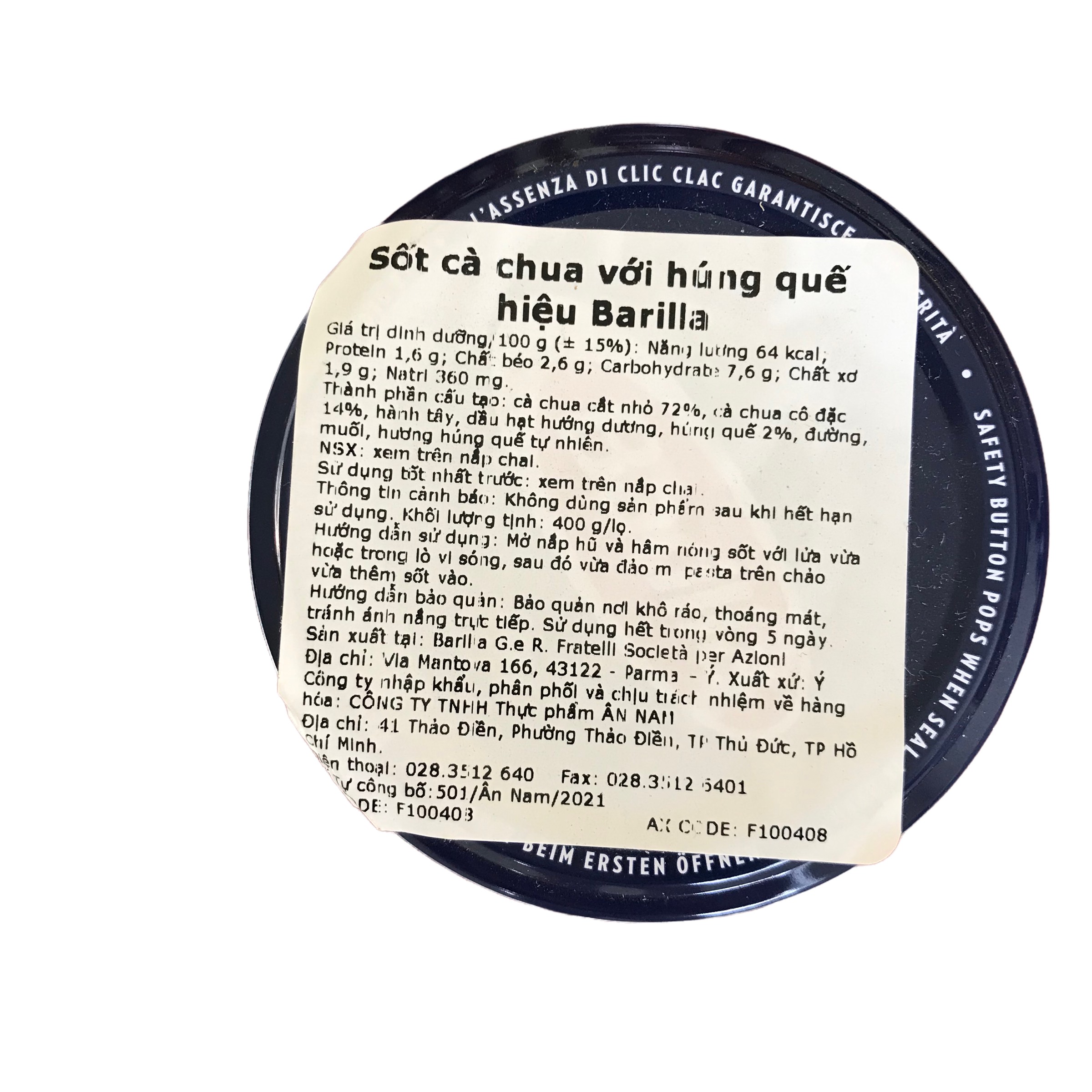Sốt Barilla Basilico 400g