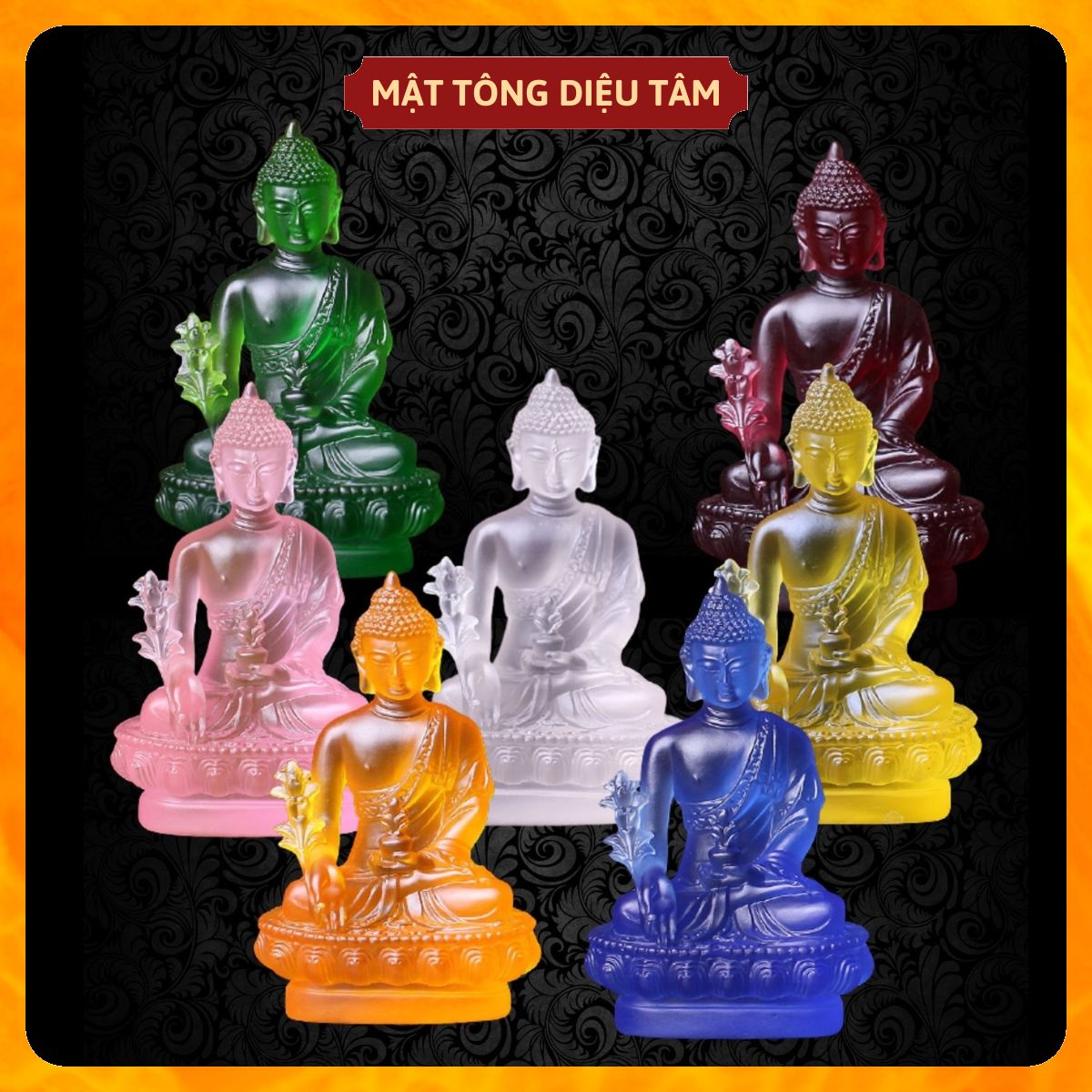 Medicine Buddha statue green high 12cm