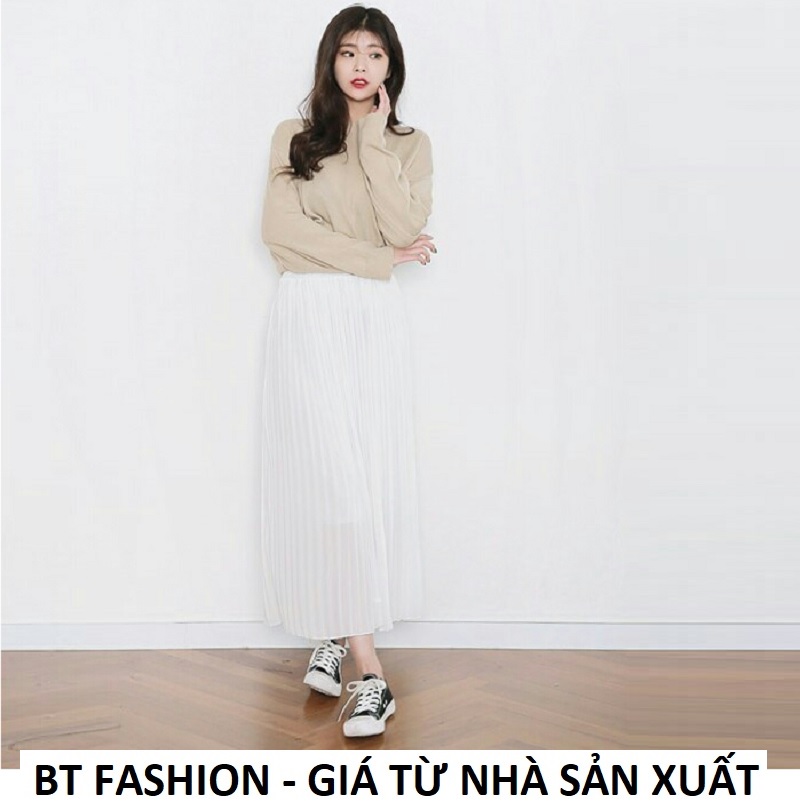Váy Xòe Dập Ly Thời Trang BT Fashion (DÀI - Dập Ly) - VA05 - Có váy lót bên trong