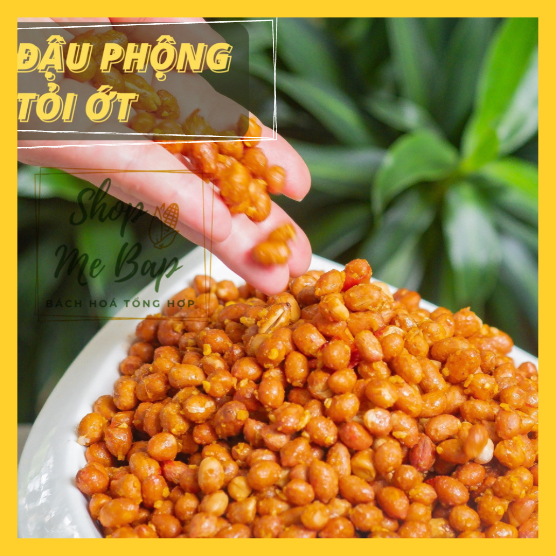 Đậu phộng rang tỏi ớt 500g - đậu phộng cháy tỏi - shop mẹ bắp