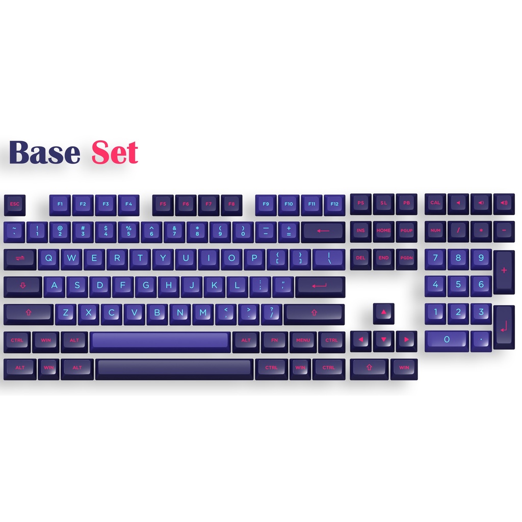 Bộ nút bàn phím cơ AKKO Keycap set Neon ASA Profile / Cherry Profile 157 nút