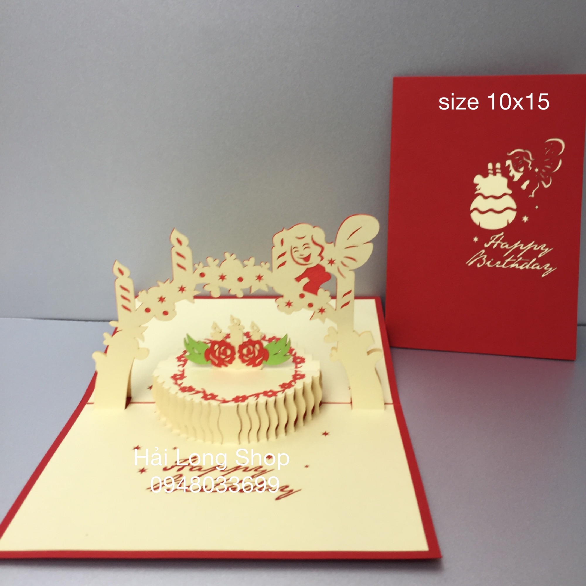 Bánh  Sinh Nhật ( thiên thần ) 4  - Birthday - Thiệp 3D