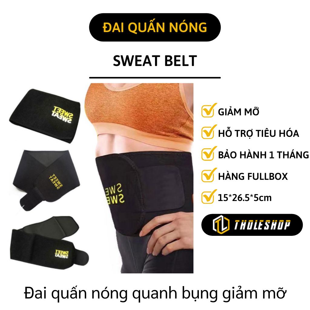 Đai quấn nóng giảm mỡ bụng - Đai quấn nóng Sweat Belt làm bằng sợi Neotex giảm mỡ thừa - Đai nịt bụng giảm mỡ siêu tốc