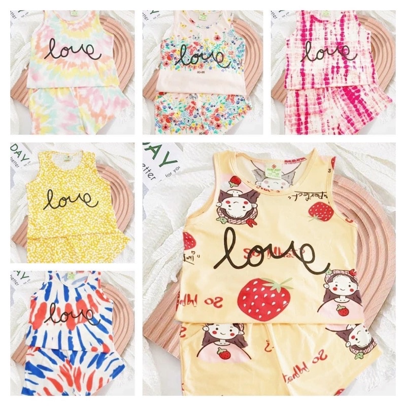 Bộ Sát Nách Bé Gái Size Đại 16-26kg