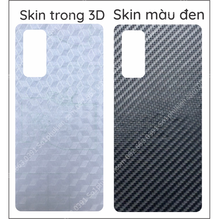 Miếng dán carbon mặt lưng samsung s20 fe