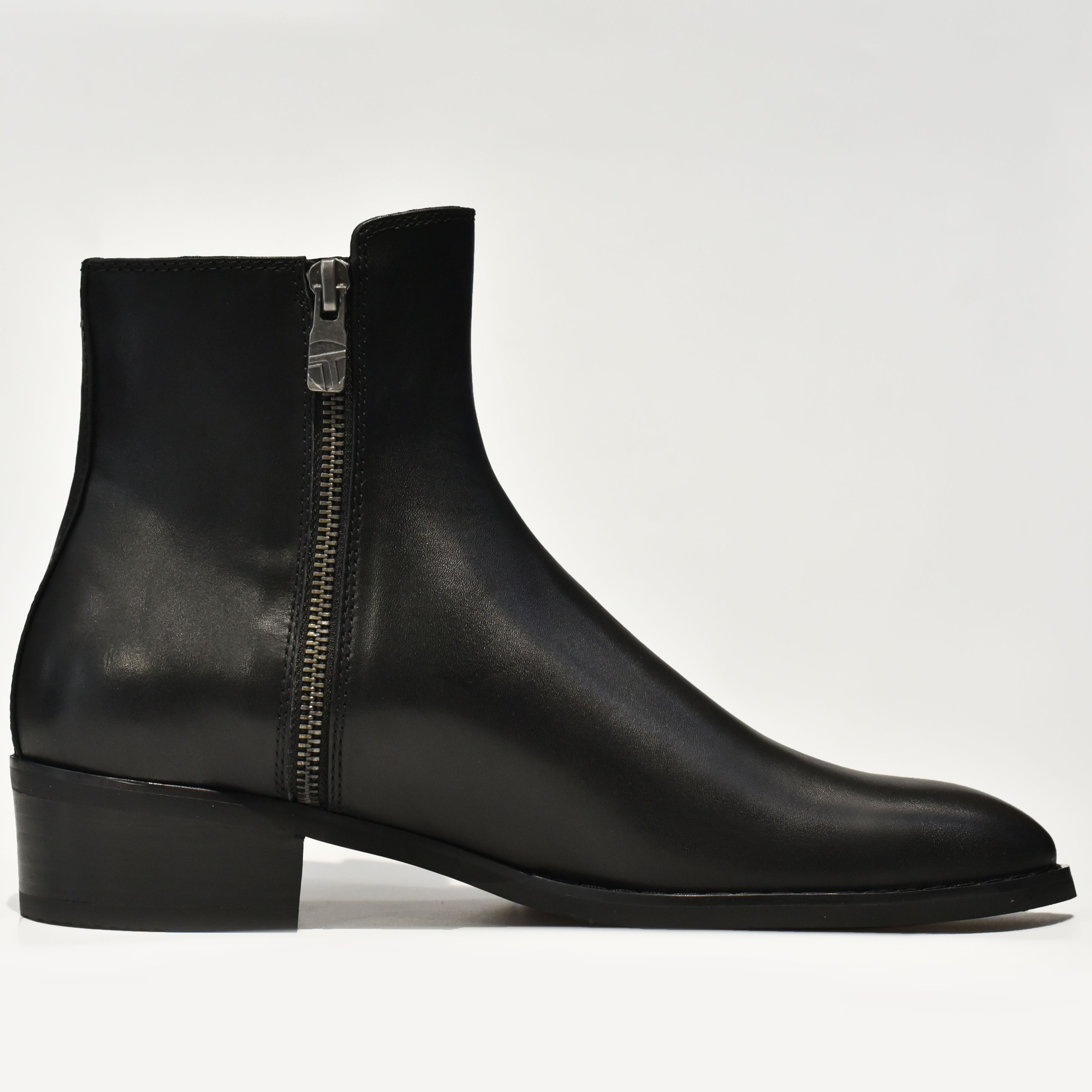 [TATHANIUM Footwear] Giày zip boot double monkstrap nam màu đen da bò mộc