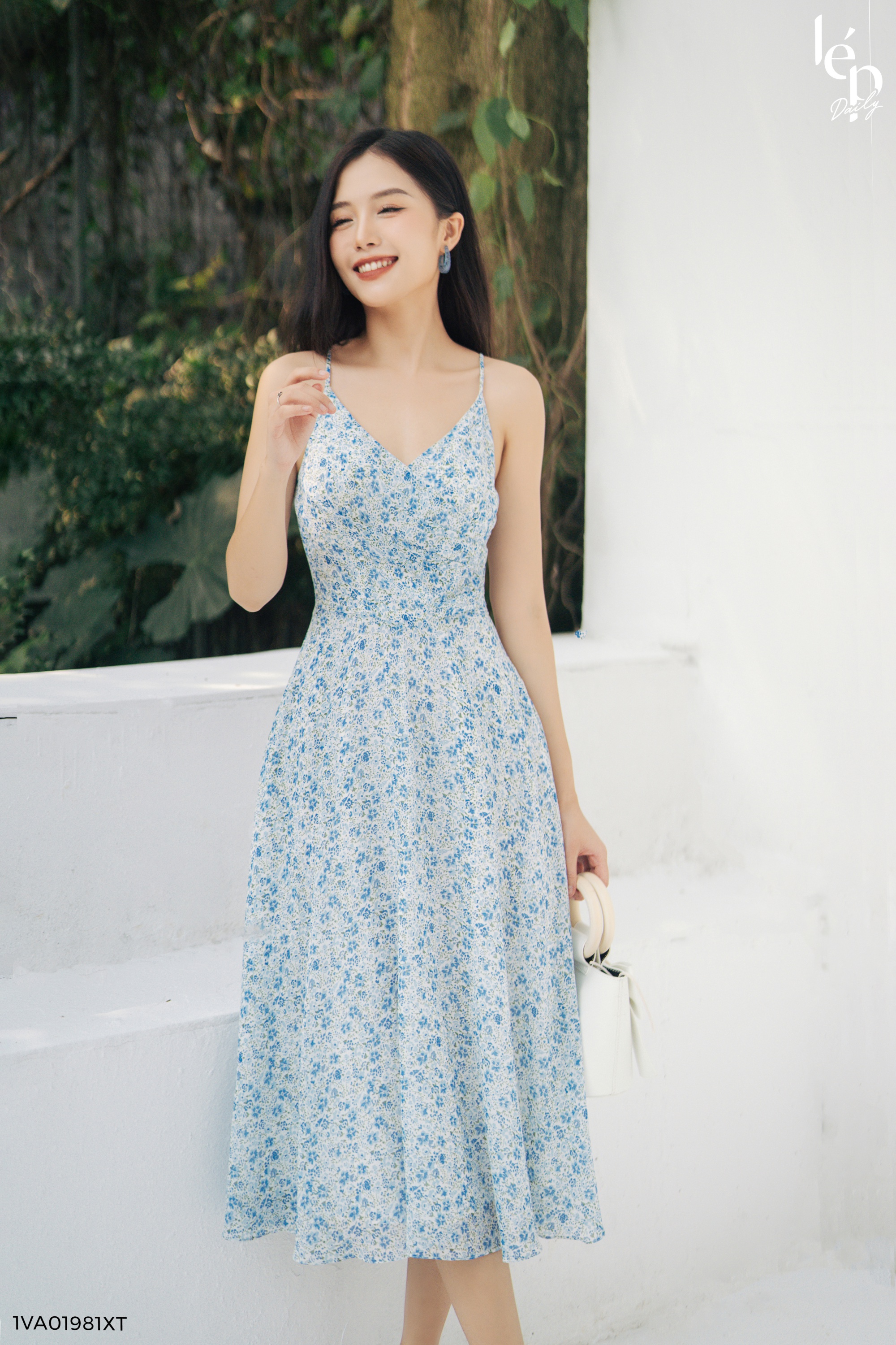 Váy hai dây hoa nhí - Đầm maxi | Shopee Việt Nam