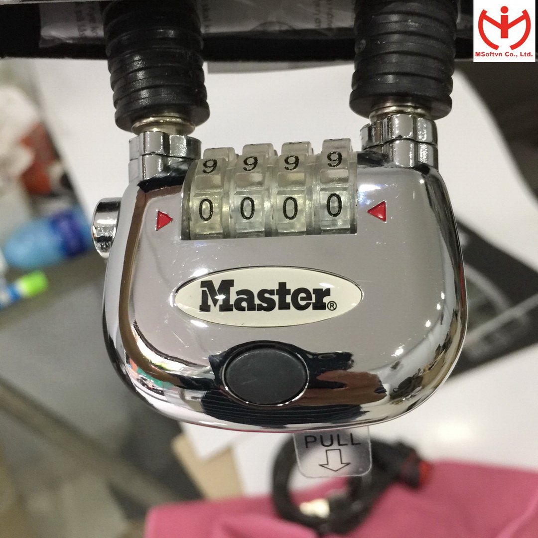 Khóa xe đạp 4 số có đèn Master Lock 8213 EURDPRO dây cáp dài 60cm - MSOFT