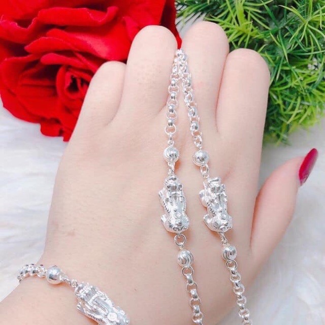 Vòng tay tỳ hưu phong thủy bạc ta sáng bền màu mẫu mã đẹp- JQN gian hàng chính hãng cam kết bạc chuẩn chất lượng không lo đen xỉn